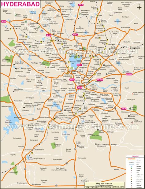 Hyderabad Tourist Spot Map