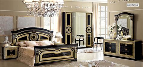 Aida Black/Gold Bedroom Set by ESF