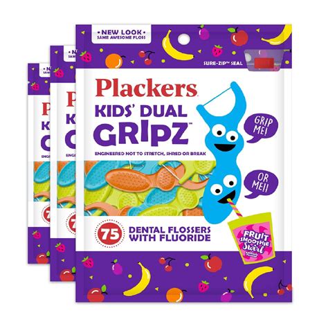 Plackers Kids Dental Floss Picks, 75 Count - 3 pack - Walmart.com - Walmart.com