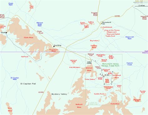 Map of Monument Valley, Utah/Arizona