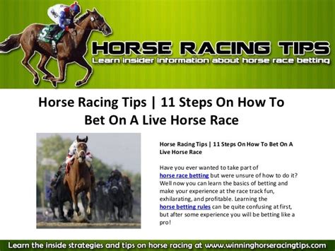 Horse Racing Tips - 11 Steps On How To Bet On A Live Horse Race