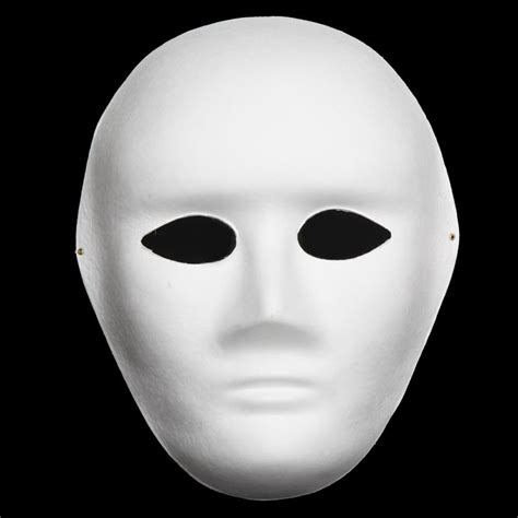 Unpainted Men Blank White Masks Full Face Environmental Paper Pulp Masks Diy Fine Art Painting ...