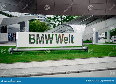 MUNICH, GERMANY - MAY 26, 2019 : Logo of BMW in Front of the BMW Museum in Munich, Germany ...