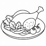 Premium Vector  Coloring Page roasted chicken On A Plate With Tomatos sketch template