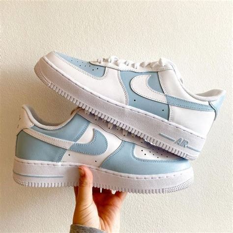 Blue and White Custom AF1 Handmade Personalized Air Force | Etsy