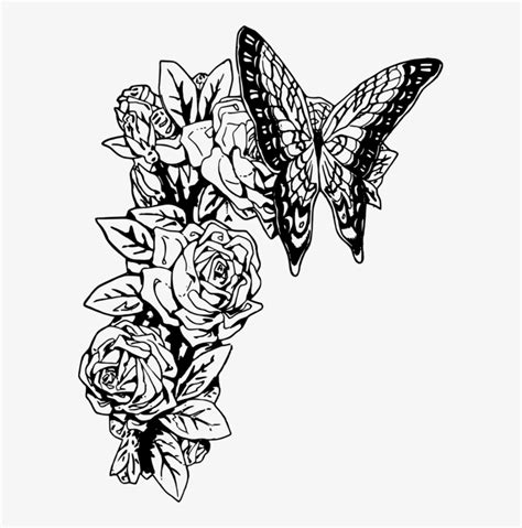 roses drawings with butterflies - thefavoriteopener