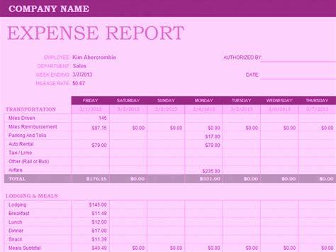 50 Weekly Expense Report Template Excel