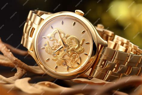 Premium AI Image | A gold watch with a gold face and a gold face.