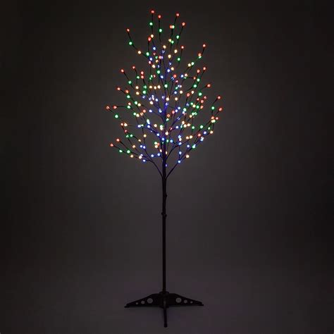 Brown LED Tree with Multicolor Mini Globe Lights