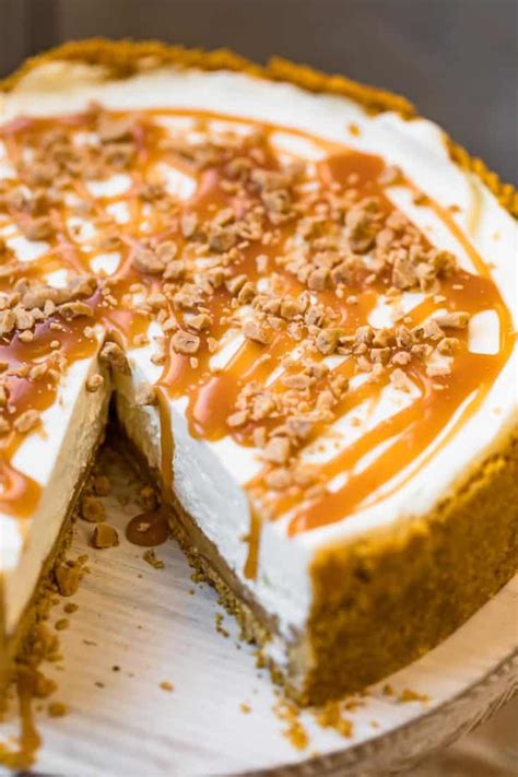 Salted Caramel No Bake Cheesecake Recipe - The Cookie Rookie®