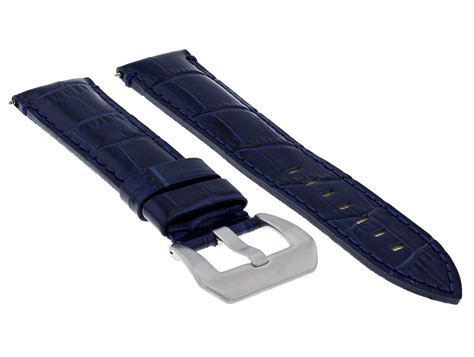 24MM LEATHER WATCH BAND STRAP FOR BREITLING NAVITIMER, CHRONOMAT BENTLEY BLUE | Ewatchparts