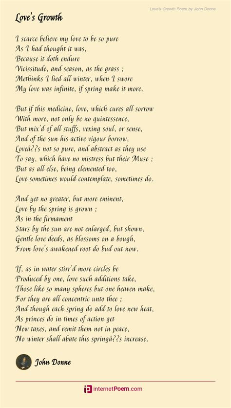 Love's Growth Poem by John Donne