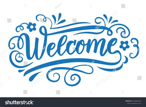 Welcome Sign Handwritten Brush Pen Cursive Stock Vector (Royalty Free ...