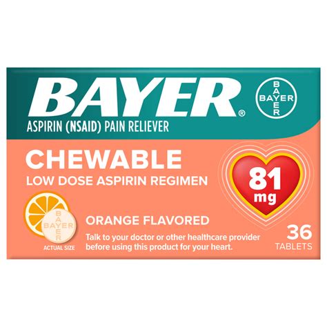 Save on Bayer Low Dose Aspirin Regimen Pain Relief 81 mg Orange ...