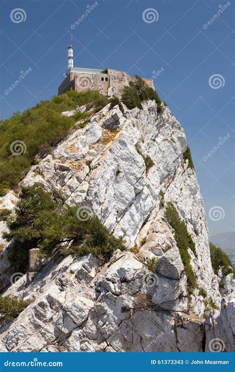 Summit of the Rock of Gibraltar Stock Image - Image of sunny, geology: 61373343