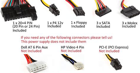 New PC Power Supply Upgrade for Lenovo H50-55 Computer plus 14 Pin Main ...