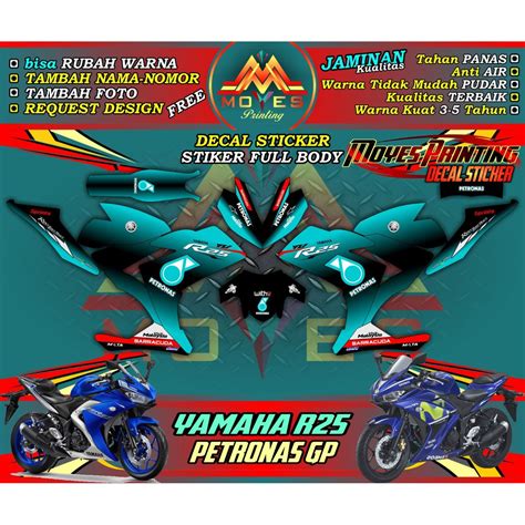 Pareasi r25 full body Sticker petronas decal Motorcycle Sticker r25 full body petronas | Shopee ...