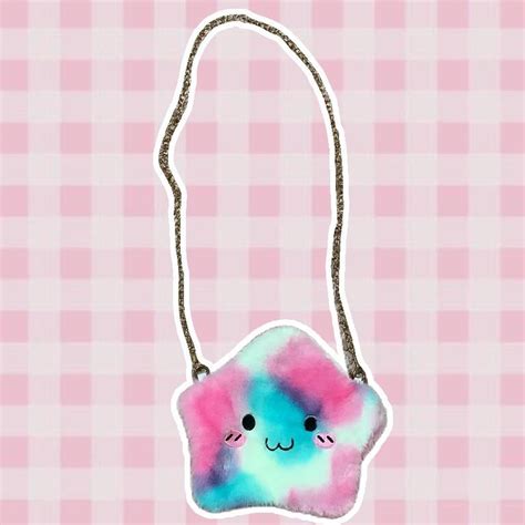 Kawaii Pastel Fuzzy Star Plush Bag No Brand Kawaii... - Depop