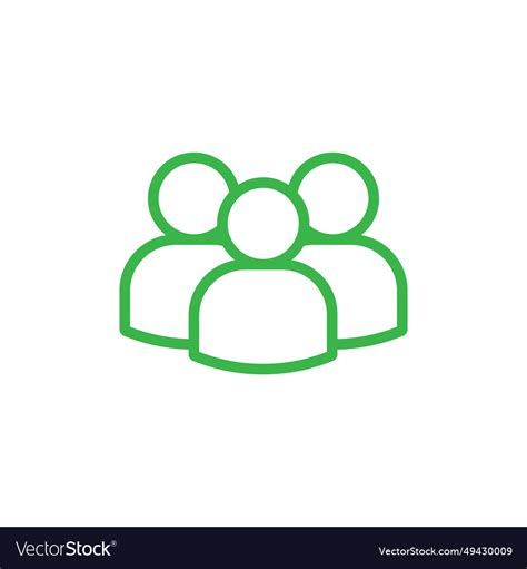 Green people line art icon design template Vector Image