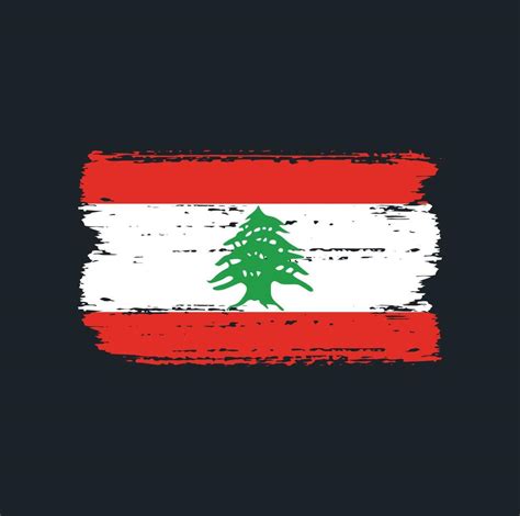 Flag of Lebanon with brush style 5901026 Vector Art at Vecteezy