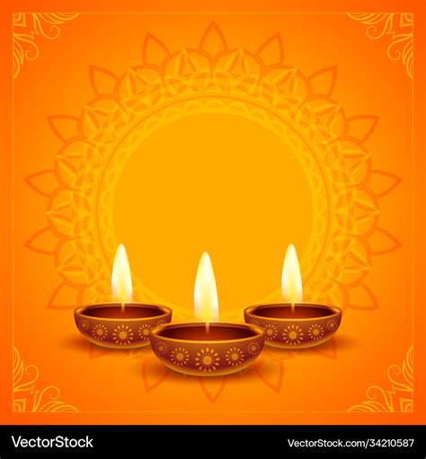 Happy diwali wishes card with text space design Vector Image