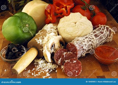 Pizza Ingredients stock image. Image of olive, chopping - 1840905