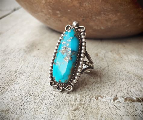 Old Pawn Morenci Turquoise Ring, Native America Indian Jewelry, Vintage ...