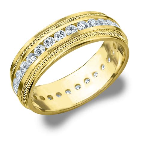 Eternity Wedding Bands - 1 CTTW Diamond Men's Wedding Band in 14K ...