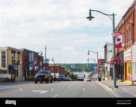 Main street road in Penetanguishene town, Penetanguishene, Ontario ...