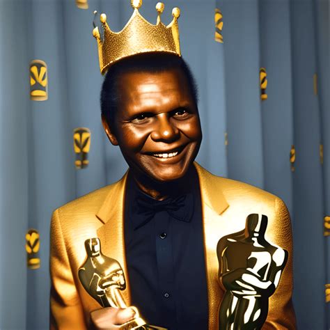 Sidney Poitier with His Oscar · Creative Fabrica