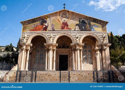 Church of All Nations Gethsemane Jerusalem Stock Image - Image of tourism, garden: 126170909