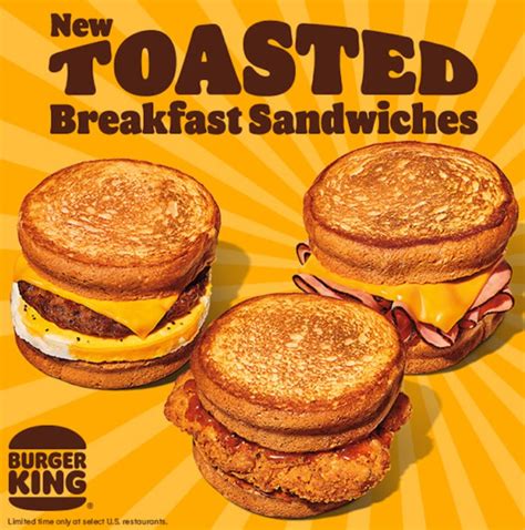 Burger King Tests 3 New Toasted Breakfast Sandwiches - The Fast Food Post