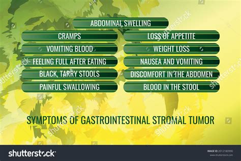 Symptoms Gastrointestinal Stromal Tumor Vector Illustration Stock Vector (Royalty Free ...