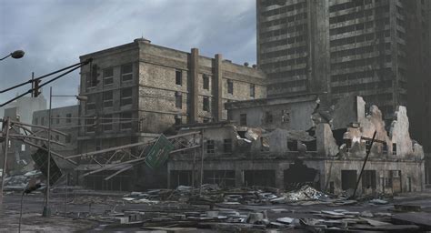 Destroyed City 3D Model - 3DmKits