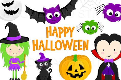 Halloween Clipart Pictures Cute Halloween Clip Art Designs | Etsy