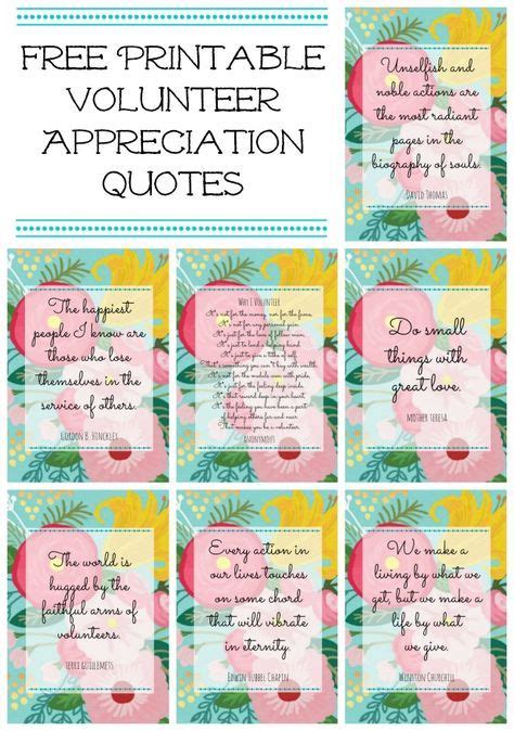 Free Floral Printables for Volunteer or Teacher Appreciation Volunteer ...