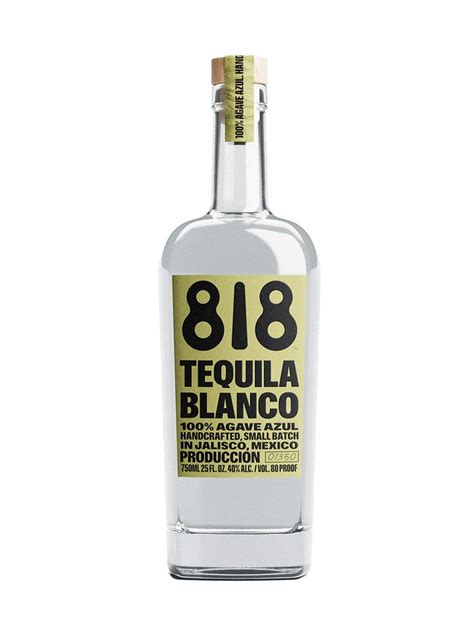 a bottle of tequila 818 is shown on a white background