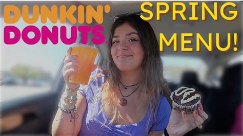 trying dunkin donuts’ spring menu items! - YouTube