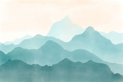 Free Vector | Blue watercolor mountains background