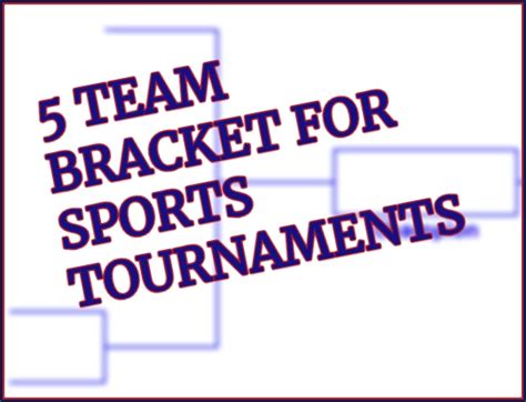 5-Team Tournament Bracket: Single-Elimination Printable Sports Bracket