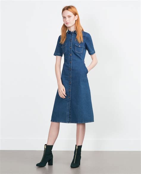 Zara denim dress ($60) | Denim Dresses For Fall | POPSUGAR Fashion Photo 3