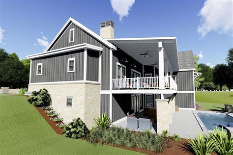 Plan 64471SC: Gorgeous Farmhouse Plan for a Rear-sloping Lot | Modern ...