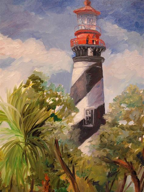 St. Augustine Lighthouse Painting by Marilyn Masters | Lighthouse ...