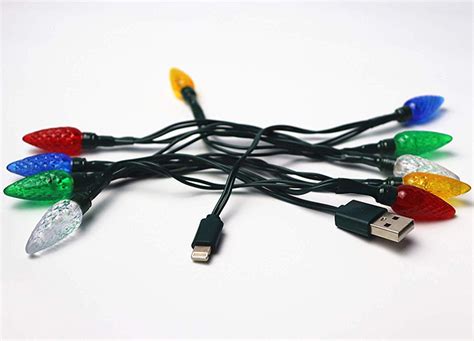 A Phone Charger Exists That Looks Like A String Of Christmas Lights