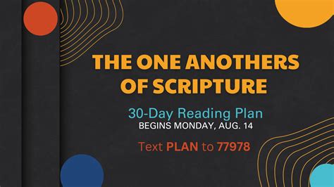 The One Anothers of Scripture Reading Plan – Cottonwood Creek Church