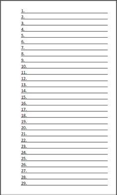 Numbered Lined Paper Template - Printable PDF Form | Business Forms | Printable lined paper ...