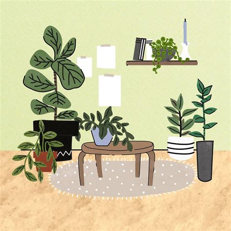 Aesthetic houseplant illustration | Premium Photo - rawpixel