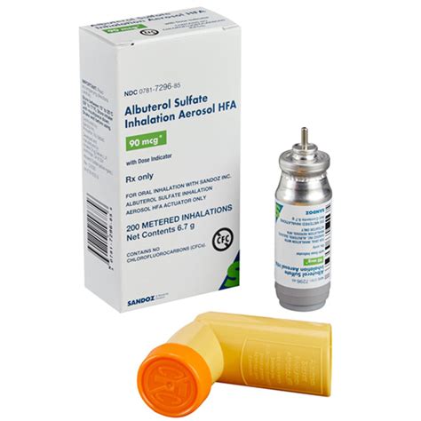 Albuterol Sulfate Inhaler HFA 90 mcg 200 Metered Inhalations ...