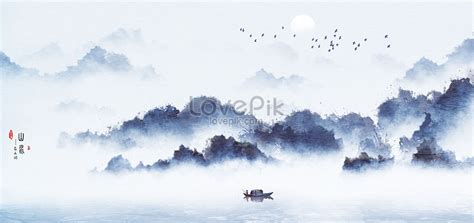 Chinese style landscape ink painting illustration image_picture free download 400201981_lovepik.com