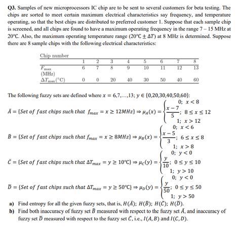 Q3. Samples of new microprocessors IC chip are to be | Chegg.com